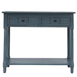 Harper & Bright Designs TREXM Daisy Series Console Table Traditional Design with Two Drawers and Bottom Shelf (Navy) Harper & Bright Designs