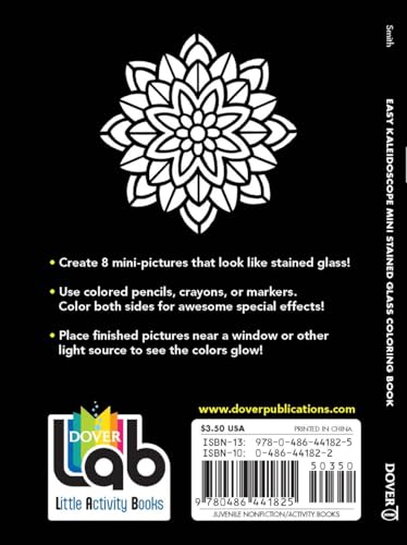 Dover Easy Kaleidoscope Stained Glass Coloring Book Dover Publications