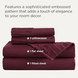 Bedsure Full Size Bed Sheets - 4 Pieces Soft Full Sheet Set - Breathable & Cooling - Hotel Luxury - Easy Care Polyester Microfiber Bedding for Women, Men, Red Bedsure