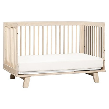 Babyletto Hudson 3-in-1 Convertible Crib with Toddler Bed Conversion Kit in Washed Natural, Greenguard Gold Certified