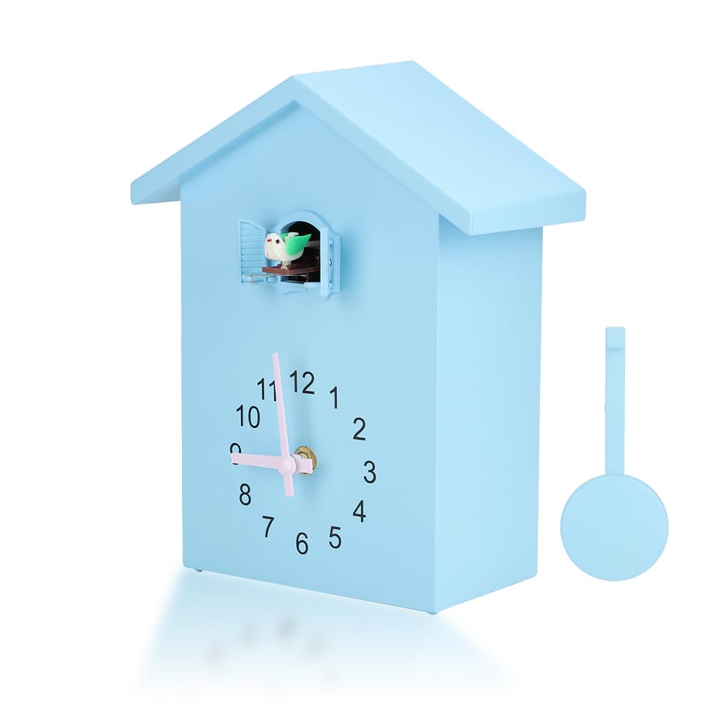 Coo Coo Clock, Bird Clock Sings on Hour Cuckoo Clock Modern Wall Clock with Sounds on Time Alarm Creative Pendulum Clock Hanging Gifts for Kids Grandfather Home Living Room Kitchen Office Decoration Tiiyee