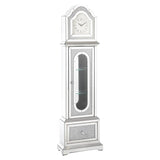 Acme Noralie Wood Frame Grandfather Clock with LED in Mirrored and Faux Diamonds Acme
