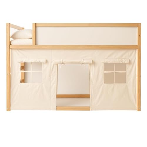 Wonder Nook Bunk Bed Curtains, Adjustable 2 Panels, Bottom Bunk Bed Privacy Set, Cotton Play Tent Curtain with Velcro & Tie Attachments – Multipurpose Kids Fort Play Space for Loft Beds, Tables Cosmos & Poppy