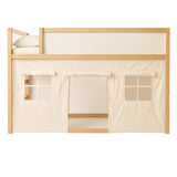 Wonder Nook Bunk Bed Curtains, Adjustable 2 Panels, Bottom Bunk Bed Privacy Set, Cotton Play Tent Curtain with Velcro & Tie Attachments – Multipurpose Kids Fort Play Space for Loft Beds, Tables Cosmos & Poppy