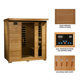 Radiant Saunas BSA2418 4-Person Hemlock Infrared Sauna Blue Wave