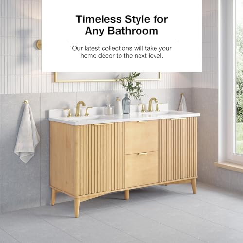 OVE Decors Indy 60 in. Undermount Double Sink Bathroom Vanity with White Engineered Marble Top, Rustic Ash OVE Decors