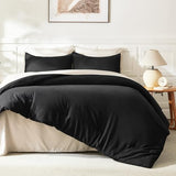 Litanika Black Twin/Twin XL Comforter Set, 2 Pieces Lightweight Solid Bedding Comforter Set, All Season Fluffy Bed Set (66x90In Comforter & 1 Pillowcase) Litanika
