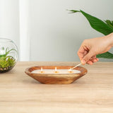 Restaurantware-Coco Casa 9.1 x 5.5 x 2 Inch Wood Dough Bowl Candle, 1 Hand Poured Bread Bowl Candle - Vanilla Fragrance, Double Wax Blend, Soy Wax Scented Candle, Wooden Wick Restaurantware