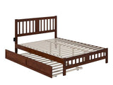 AFI, Tahoe Queen Platform Bed with Matching Footboard, Twin XL Trundle, Walnut AFI