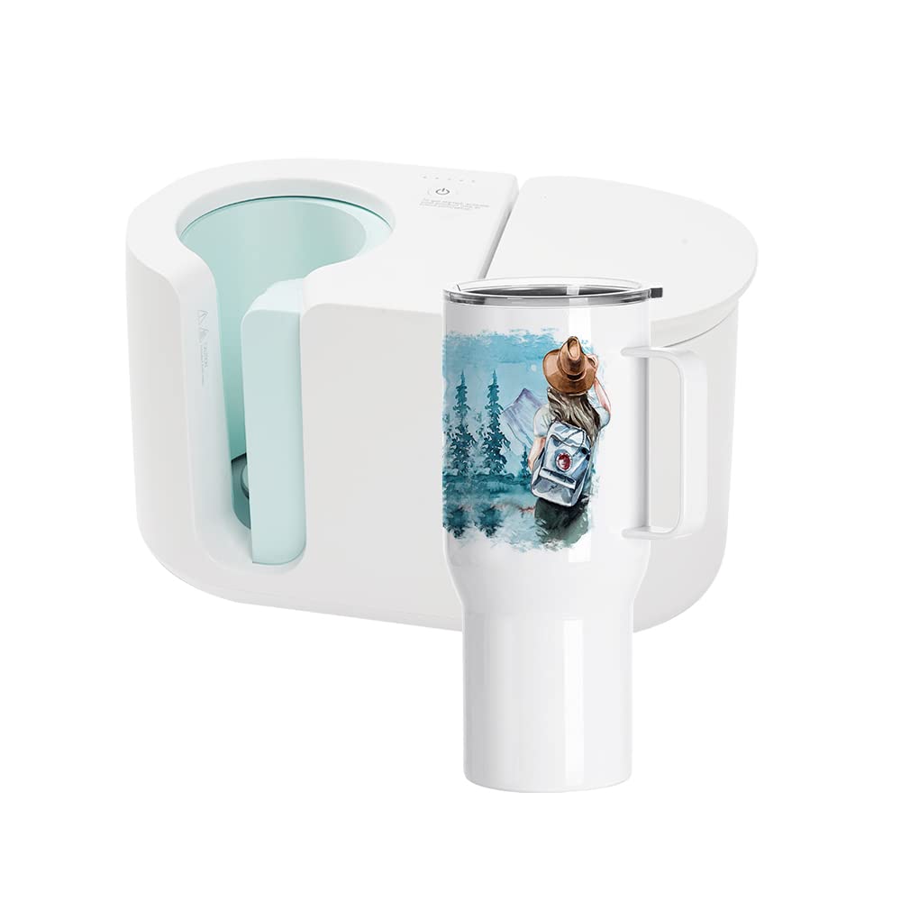 PYD Life Sublimation Tumblers Blanks 25 OZ White Coffee Travel Car Stainless Steel Tumbler Cups with Leakproof Lid and Handle, Sublimation Mugs for Cricut Mug Press and Tumbler Heat Press Print 2 Pack PYD Life