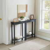 Small Console Table with Shelf Little Narrow Entryway Table Skinny Thin High Tall Display Stand for Entry Hall Hallway, Foyer, as Eextension for Long Behind Couch Sofa Table / Kitchen Countertop BAMGROW