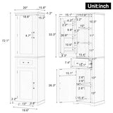 Pasirou 72" Tall Narrow Storage Cabinet with 2 Doors and One Drawer, Modern Freestanding Pantry Organizer with Adjustable Shelf and Door Shelves for Bathroom, Home Office, Kitchen, White Pasirou