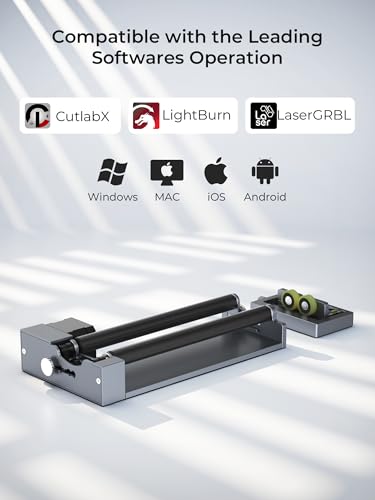 Carverall Rotary Roller with Bracket, Y-axis Rotary Roller 360° Rotation for Cylindrical Objects, Tumbler, Cups, Bottles, Pens, Wine, Laser Rotary Aattachment for Carverall Laser Engraver and Cutter Carverall