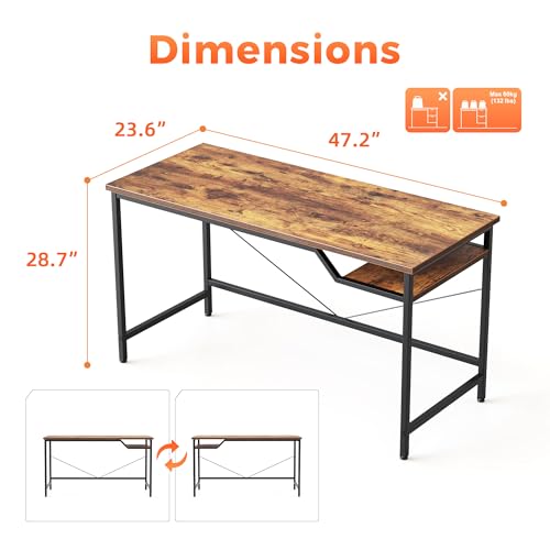 Mericonia Computer Desk 48 X 24 inch, Gaming Desk for Small Spaces, Modern Simple Style Table for Home Office, Study Student Writing Table Mericonia