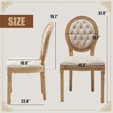 SoarFlash French Velvet Dining Chairs Set of 6, Vantage Dining Chair with Round Back, Wood Leg Farmhouse Country Dining Chair for Kitchen,Bedroom,Beige SoarFlash