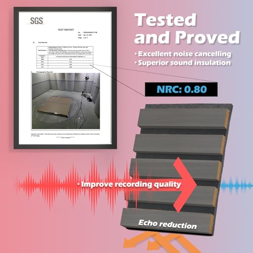 Art3d 2-Pack 108" x 12" Acoustic Wood Panels for Wall, Soundproof Wood Slat Panel for Wall and Ceiling, 3D Fluted Sound Absorbing Paneling for Interior Wall Decor, Living Room, Bedroom - Smoky Oak Art3d