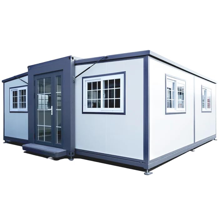 Zolyndo Portable Prefabricated tiny home 13x20ft, Mobile Expandable Plastic Prefab House for Hotel, Booth, Office, Guard House, Shop, Villa, Warehouse, Workshop (with Restroom) - WoodArtSupply