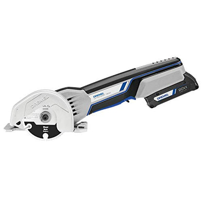 Dremel US20V-01 Compact Circular Saw Tool Kit with (1) 20V Battery, (3) Cutting Wheels & Storage Bag - 15,000 RPM - Ideal for Flush Cutting, Plunge - WoodArtSupply