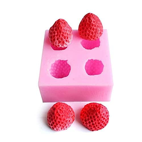 3D Strawberry Silicone Candle Mold Strawberry Raspberry & Blueberry Fondant Soap Candle Mulberry Wax Melts Molds TUKE