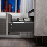 WOODBRIDGE 36 in. W x 19 in. D Wall Mounted Floating Bathroom Vanity in Gray with Quartz Sand Composite Vanity Top in Matte Black WOODBRIDGE