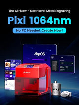 AlgoLaser Pixi 1064nm Infrared Laser Engraver (1.5W/1500mW) - Portable Laser Engraver Machine with 3.5" Touchscreen & AlgoOS System - Jewelry & Metal Engraving for Gift Customize,Making/Business AlgoLaser