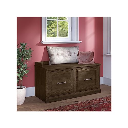 kathy ireland Home by Bush Furniture Woodland Shoe Storage Bench with Doors, 40", Ash Brown (WDS140ABR-03) Bush Business Furniture