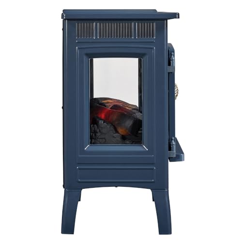 duraflame Freestanding Electric Fireplace Stove Heater with 3D Flame Effect for 1,000 Sq. Ft. Room, Navy Duraflame