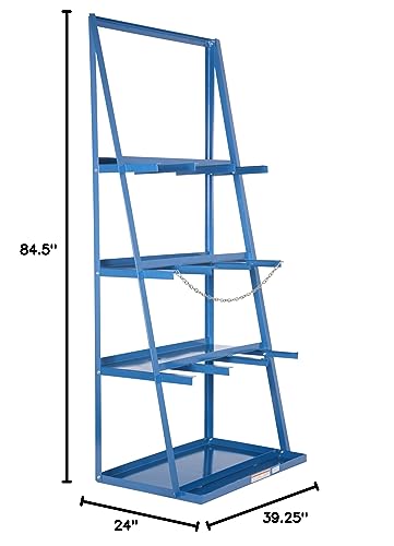 Vestil VBR-9 Steel Vertical Bar Rack 39.375 x 24.125 x 84 3,000 Lb. Capacity Blue - WoodArtSupply