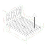 Walker Edison Full Transitional Geometric X Pattern Headboard Solid Wood Bed, Full Size, Caramel Walker Edison