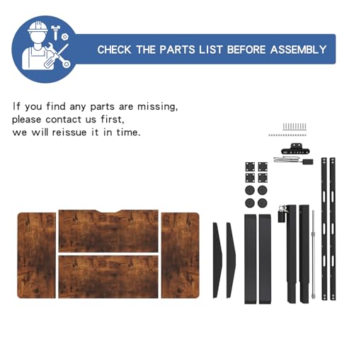 bilbil Height Adjustable Electric Standing Desk, 48 x 24 Inches Sit Stand up for Work Office Home, Ergonomic Rising Computer Table with Memory Preset with Splice Desktop (Rustic Brown) bilbil