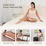 Miisong Japanese Floor Mattress with Washable Cover, Folding Futon Mattresss, Tatami Mat Sleeping Pad with Thicken Memory Foam, Roll Up Floor Lounger Bed for Kids Adults (Twin 80"×39"×2.6") Miisong
