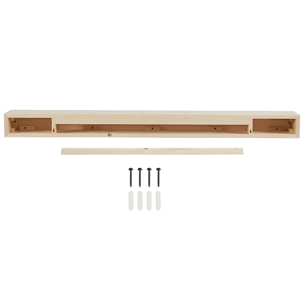 Touchstone Encase Fireplace Mantel- Wall Mounted 60 Inch Floating Shelf- Rustic, Solid Wood Farmhouse Style Mantel Shelf for Electric Fireplaces - 60 Inch x 8 x 4.75 Unfinished - 90006 Touchstone