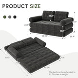 DSNAPE 59" Convertible Sofa Bed, 5-in-1 Folding Loveseat Sleeper Chair with Pillows Removable Armrests, Fold Out Boneless Couch Futon Floor Mattress Lounge for Apartment Dorm Living Room - Grey, Full DSNAPE