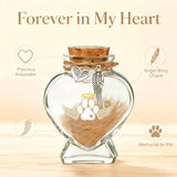 Chowsie Loss of Dog Cat Pet Sympathy Gift, Memorial Bottle for Pet Hair, Pet Fur Keepsake, Heart-Shaped Glass Memorial Bottle, Dog Hair Keepsake, Dog Memory Memorial Keepsake