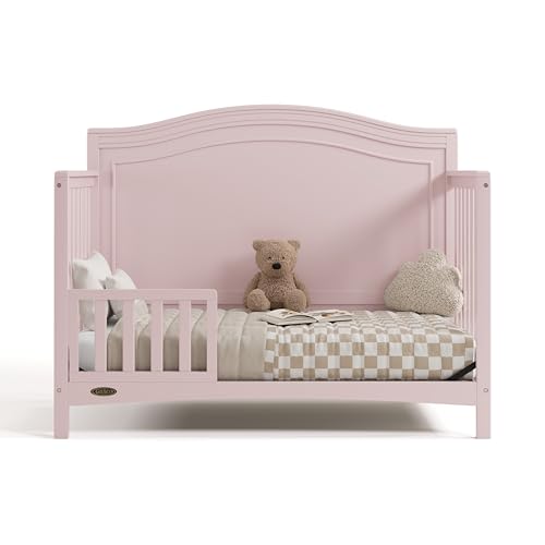 Graco Paris 4-in-1 Convertible Crib – GREENGUARD Gold Certified, Converts to Toddler Bed and Daybed, Fits Standard Full-Size Crib Mattress, Adjustable Mattress Support Base (Blush)