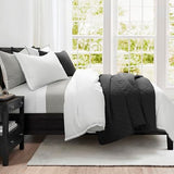Lush Decor Ava Diamond Oversized Cotton Quilt Set, 3 Piece Set, Full/Queen, Black - Soft & Cozy Quilted Bedding Set - Queen Quilt - Black Bedspread - Traditional, Farmhouse & Minimalist Bedroom Decor Lush Decor