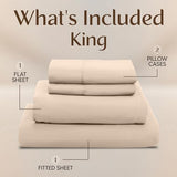 Utopia Bedding King Sheet Set – 4 Piece Bed Sheets for King Size Bed, Soft and Breathable Microfiber, Includes 1 Fitted Sheet, 1 Flat Sheet and 2 Pillowcases (Beige) Utopia Bedding