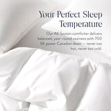 Brooklinen Lightweight Canadian Down Comforter, Breathable Summer Duvet Insert, 100% Cotton Sateen Shell, Ultra-Soft Fluffy Bedding, Baffle Box, Secure Duvet Loops - Full/Queen Brooklinen