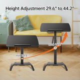 JSJCCTESK Mobile Standing Desk with 45° Tilting Desktop, Portable Rolling Standing, Height Adjustable Sit Stand Foldable with Wheels, Mobile Desk Workstation for Home Office (Black, Large) JSJCCTESK