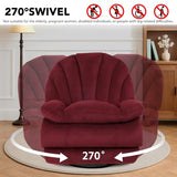 EONIX Dual Motor Power Swivel Rocker Recliner Chair for Living Room, Power Adjustable Backrest and Extended Footrest, Shell Shape Recliner Chair with USB Charging Ports, SXXY004021, Burgundy