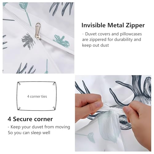 Double-Sided Printed Bedding with Minimalist Deer Modern - Ultra-Soft Microfiber Duvet Cover Set Single Durable Zipper Closure, Comfortable Quilt Cover for Bedroom Décor White Generic