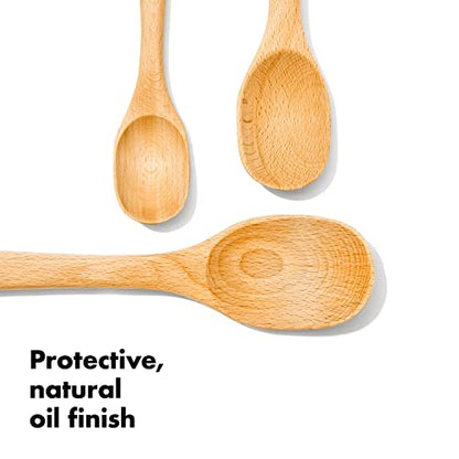 OXO Good Grips 3-Piece Wooden Spoon Set,Brown