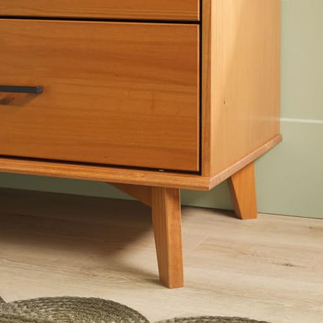 Walker Edison Modern 6-Drawer Dresser Bedroom Storage Organizer, 52 inch, Caramel Handle Walker Edison