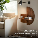 Behomes Soluna Solid Wood Floating Nightstand, Wall Mounted Nightstand, Floating Bedside Table for Bedroom and Living Room, Modern Rustic Wood Night Stand, Small Floating Shelf Accent, Walnut Behomes Furniture