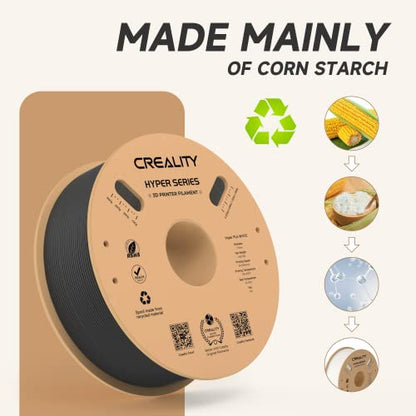 Official Creality Hyper PLA Filament 1.75mm, High Speed PLA 30-600mm/s 3D Printer Filament PLA, Dimensional Accuracy +/-0.02mm, Fit Most FDM 3D Printers，1KG(2.2lbs) Spool Black - WoodArtSupply