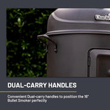 Char-Broil Bullet Charcoal Smoker 16" - 18202075,Black Char-Broil