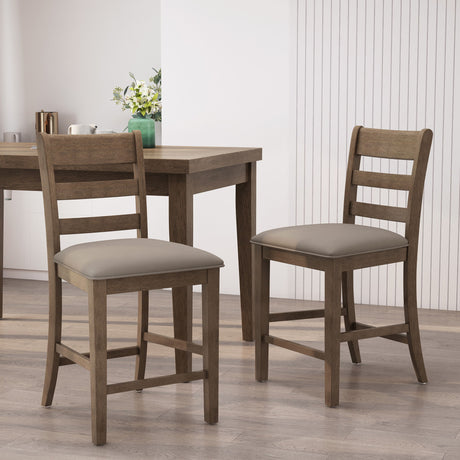 Farmhouse Upholstered Wood Counter Stools HouseOfZazla