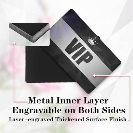 50 Pcs Metal Business Cards Blanks,Laser Engraving Blanks Aluminium,Can Engrave Any of Your Favorite Images and Text onto Metal Cards.86 x 54 mm(0.24mm Thickness) Knypeth
