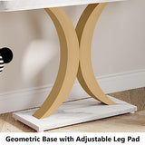 LITTLE TREE Narrow Entryway Console Table, Small, White+Gold LITTLE TREE
