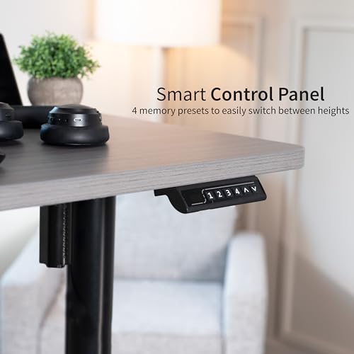 VIVO Electric Single Motor Standing Desk Frame for 41 to 74 in Table Tops, Memory Height Adjustment, Frame Only, Black, DESK-E151EB VIVO
